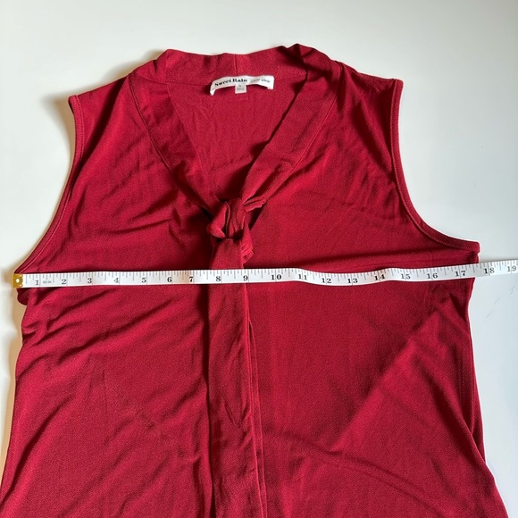 Sweet Rain Red Tie Front Blouse - Picture 3 of 5
